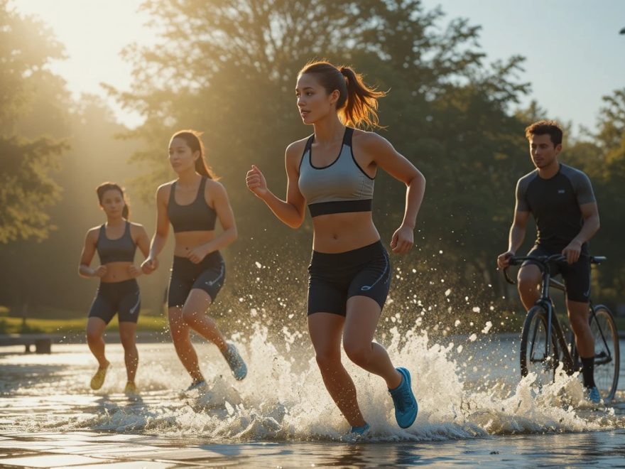 Бег, плавание, велоспорт